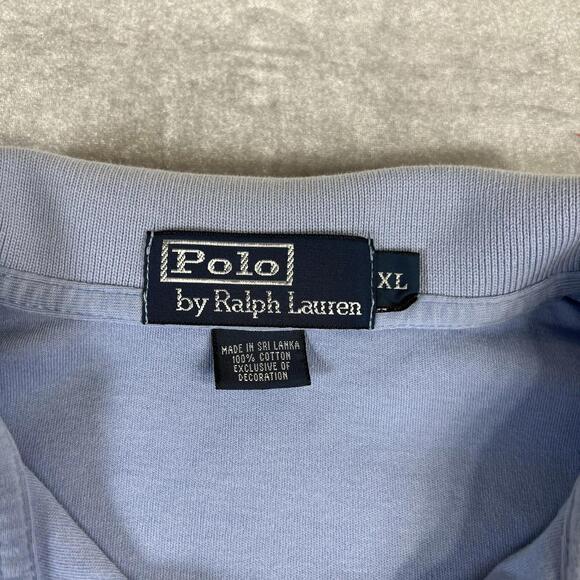 Vintage Polo Ralph Lauren Polo Shirt Mens XL Blue Short Sleeve Black Pony 90s - Picture 3 of 7